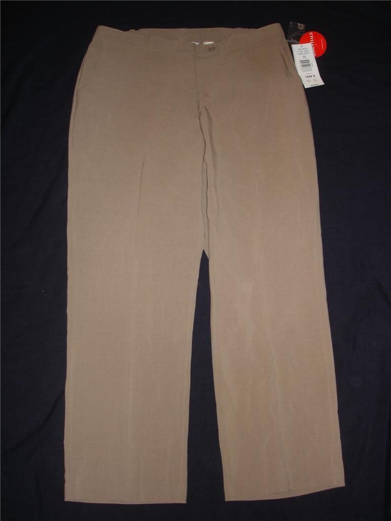 Allison Daley II Taupe Dress Pants Womens 16W Short Tummy Slim Fit 