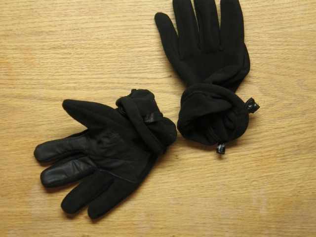   Micro Fleece Leather Palm Thermal Gloves Ski Snow XC XL