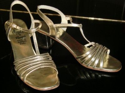 Gorgeous Amalfi by Rangoni Women Gold All Leather Sandals Sz 8 N Made 