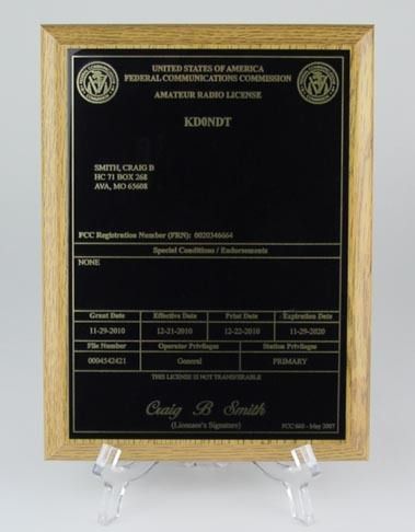 Ham Radio Amateur Radio License Plaque Nice Gift