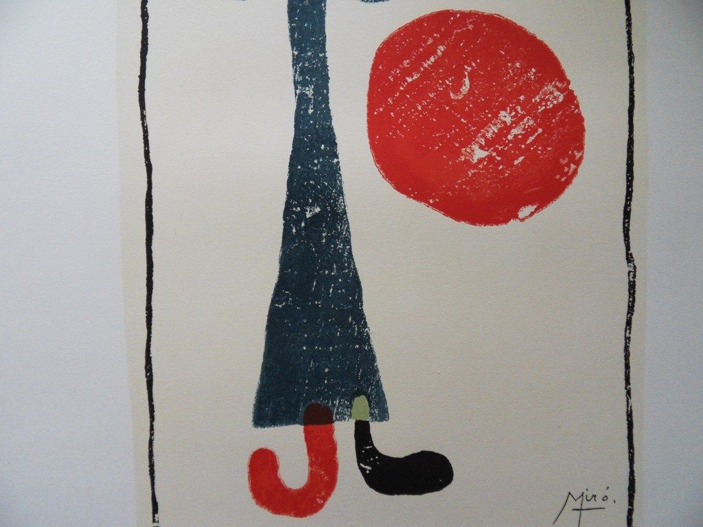 Miro Joan Girl Red Ball Original Signed Lithograph 1959 Mourlot 