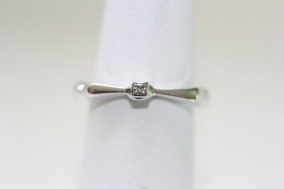 Amy Levine 18K White Gold Diamond Stackable Ring