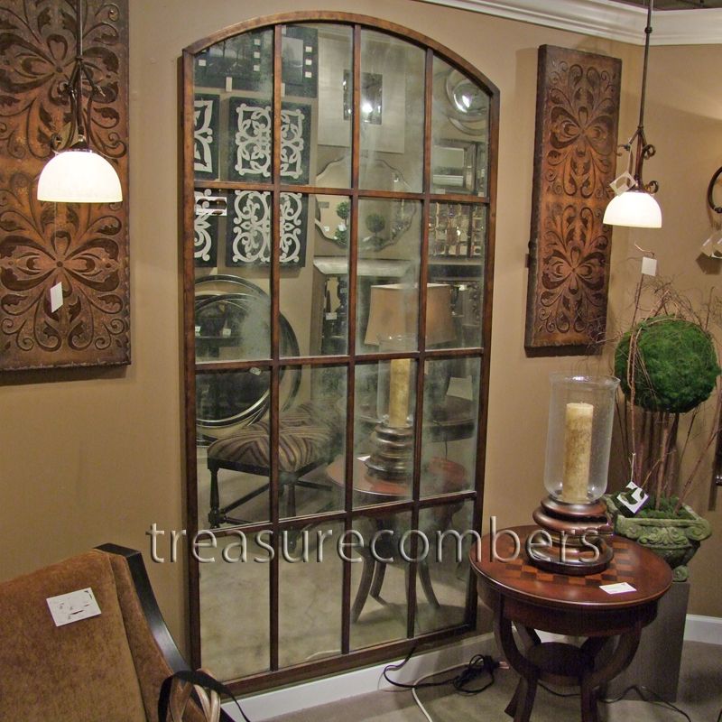 Huge Metal Floor Wall Mirror Amiel Large Arch Leaning Windowpane 