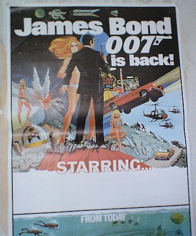 James Bond Novelty Movie Poster Dating from Circa Early 70s