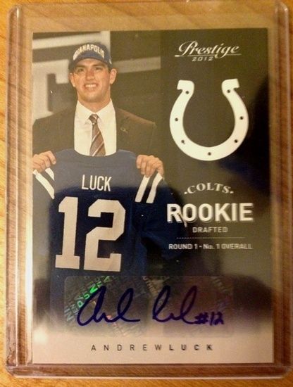 ANDREW LUCK SUPER SHORT PRINT 2012 PANINI PRESTIGE ROOKIE AUTO 