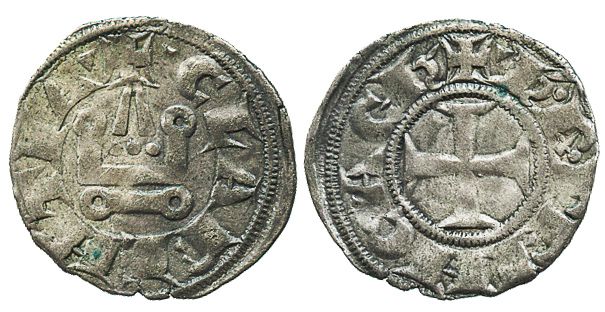 Crusader Achaea, denier tournois, Charles I of Anjou (1278 85).