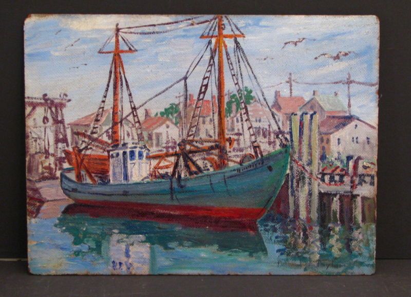 Anna Lee Taylor Oil Painting SHIP Dock Cape May NJ PA