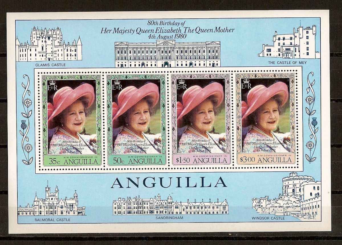 Anguilla 1980 Queen Elizabeth 80th Birthday MI NR BL 33 MNH