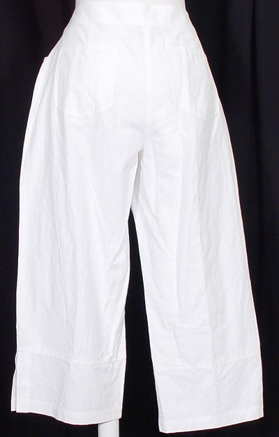 Eileen Fisher White Cotton Linen Clam Digger Pants XL