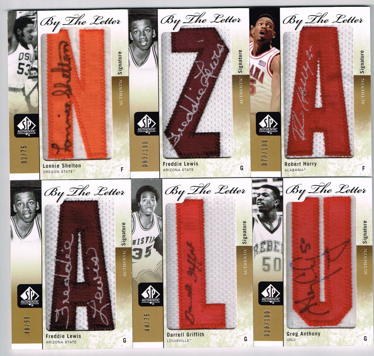   THE LETTER PATCH AUTOGRAPH Lot Shelton Lewis Anthony Horry SP Authenti