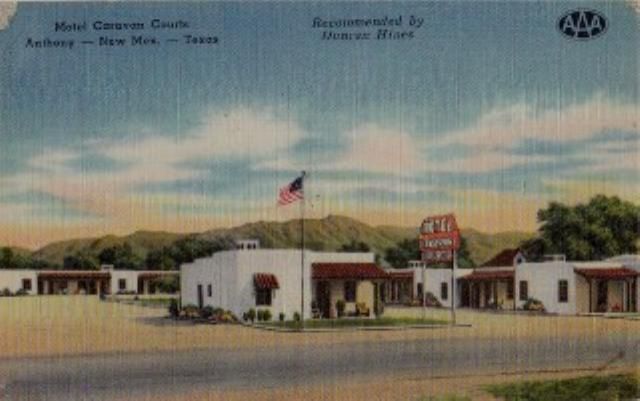ANTHONY, NEW MEXICO Motel Caravan Courts Postcard