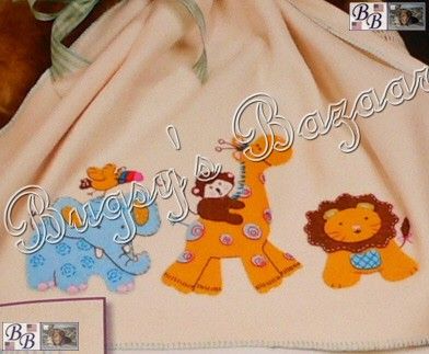 Jungle Animals Blanket Fleece Felt Appliqué Kit