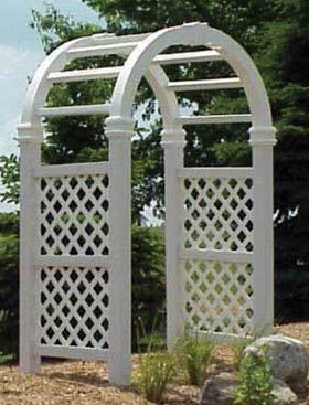 Garden Grandeur White Vinyl Garden Arbor 20 yr Wrrty