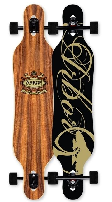 Arbor Genesis Koa Drop Through Longboard Skateboard Complete Freerider 