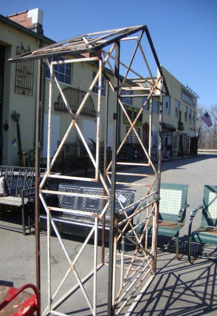   Reclaimed Iron Garden Arbor Trellis with Gate 48 5X98x 26