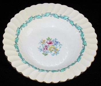 minton ardmore turquoise ivory rimmed soup bowl s363
