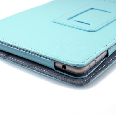 Aqua Blue Leather Case Cover for  Nook Color Tablet