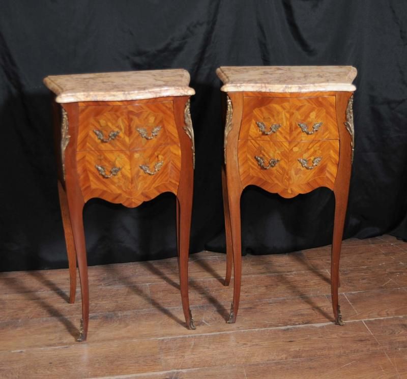 Antique French Nightstands Side Chests Tables 1930s Furniture