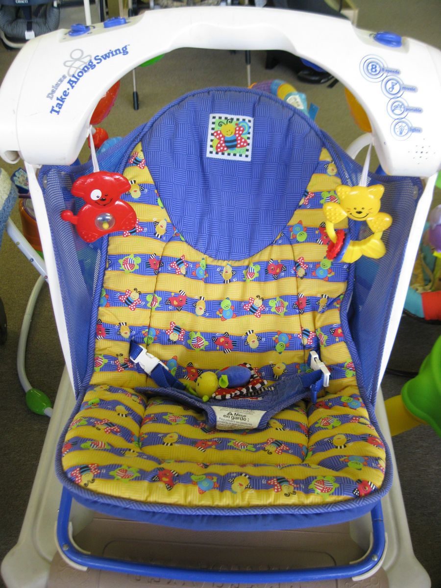   Fisher Price 5 Speed Travel Portable Infant Baby Swing Take Along BUGS