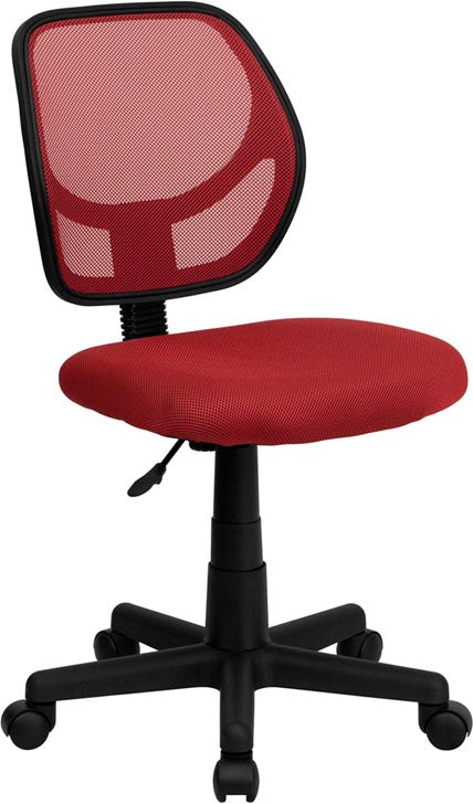 Armless Red Mesh Back Ergonomic Home Office Task Desk Dorm Room Chairs 