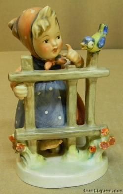   1948 Large Hummel Figurine 203/1 SIGNS OF SPRING TMK 2 Bee Girl w/Bird