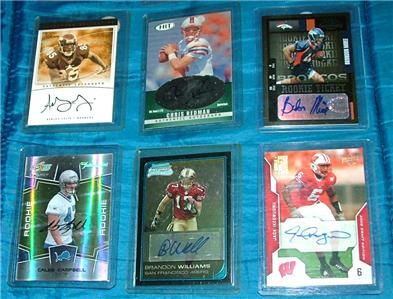 10 Autograph Football SPx Playoff Contenders Upper Deck Score Bowman 