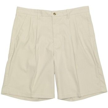 Ashworth Pleated Herringbone AM6341 Stone Golf Shorts