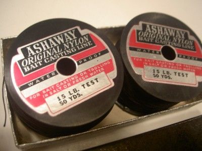 Vintage Old Fishing Line Ashaway Display w Box 4 Lure Bait Tackle 