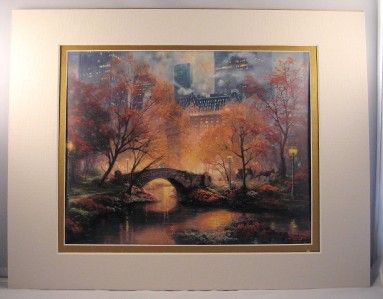   Mat Print Thomas Kinkade NY City Central Park Fall Autumn New York fx