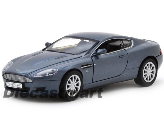   Aston Martin DB9 Coupe New Diecast Model Car Metallic Grey Blue