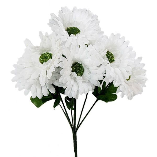   GERBERA DAISY BUSHES W 7 DAISIES Silk Flowers, Artificial Arrangements