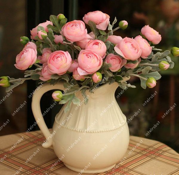 Artificial Silk Fake Peony Rose Flower Wedding Bouquets Home Decor 