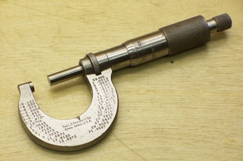   STARRETT CO 0 1 OD MICROMETER No 231 RATCHETING CLOSURE ATHOL MASS