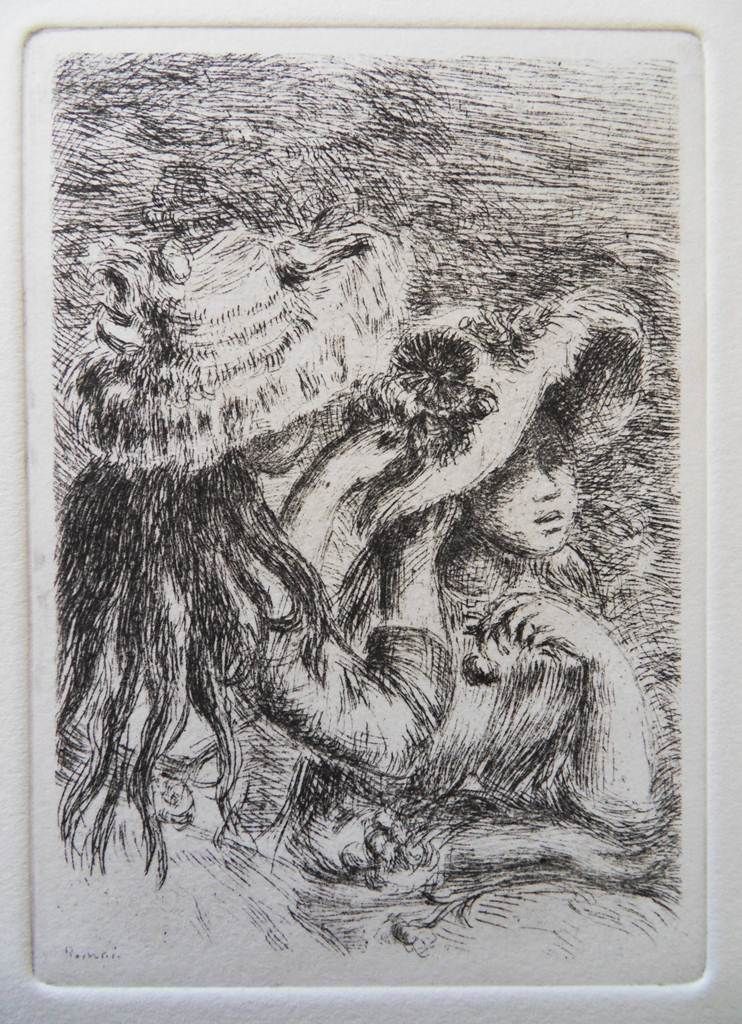 RENOIR Auguste  Chapeau epingle   ORIGINAL ETCHING SIGNED on vellum 