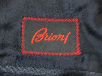 Brioni Augusto Canvassed Blue 4Season Suit Handmade in Italy 42R