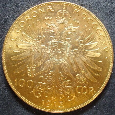 1915 Austria One Hundred Corona Gold Coin