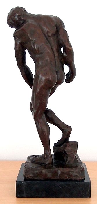 AUGUSTE RODIN HOMMAGE   BRONZE SCULPTURE   ADAM   SIGNED RODIN