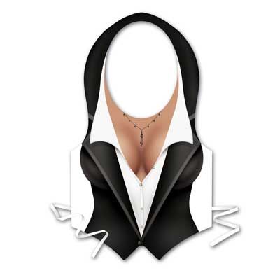 Awards Night Theme Party Plastic Female Tuxedo Vest