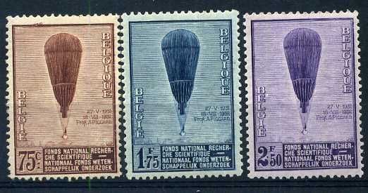 Auguste Piccards Balloon Belgium MH Sc. 251 253 OBP 353 355