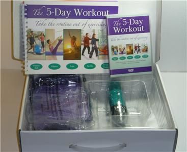   The 5 Day Workout Kit Exercise Set with Book DVD Fitness Ball
