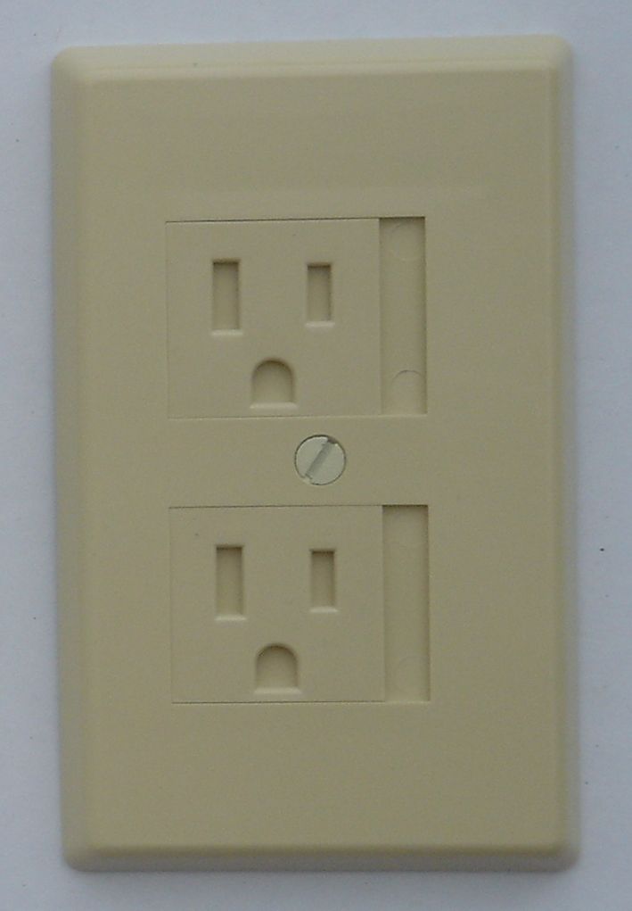 Child Safety Outlet Cover 3PRG 1 Screw Ivory 48pk