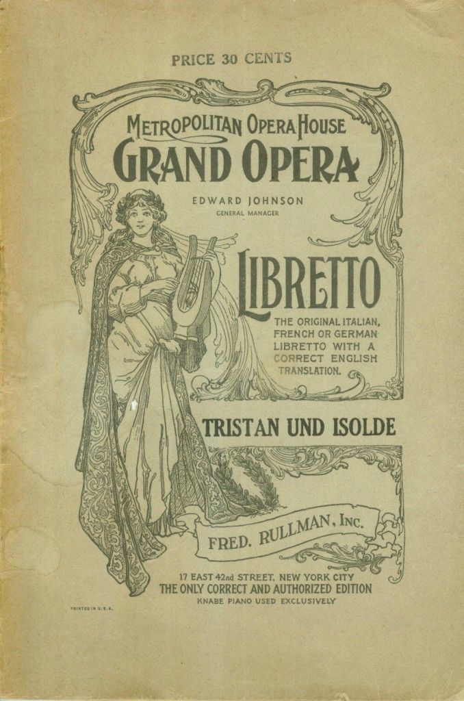 Libretto Tristan Und Isolde Met Rullman Bampton Back