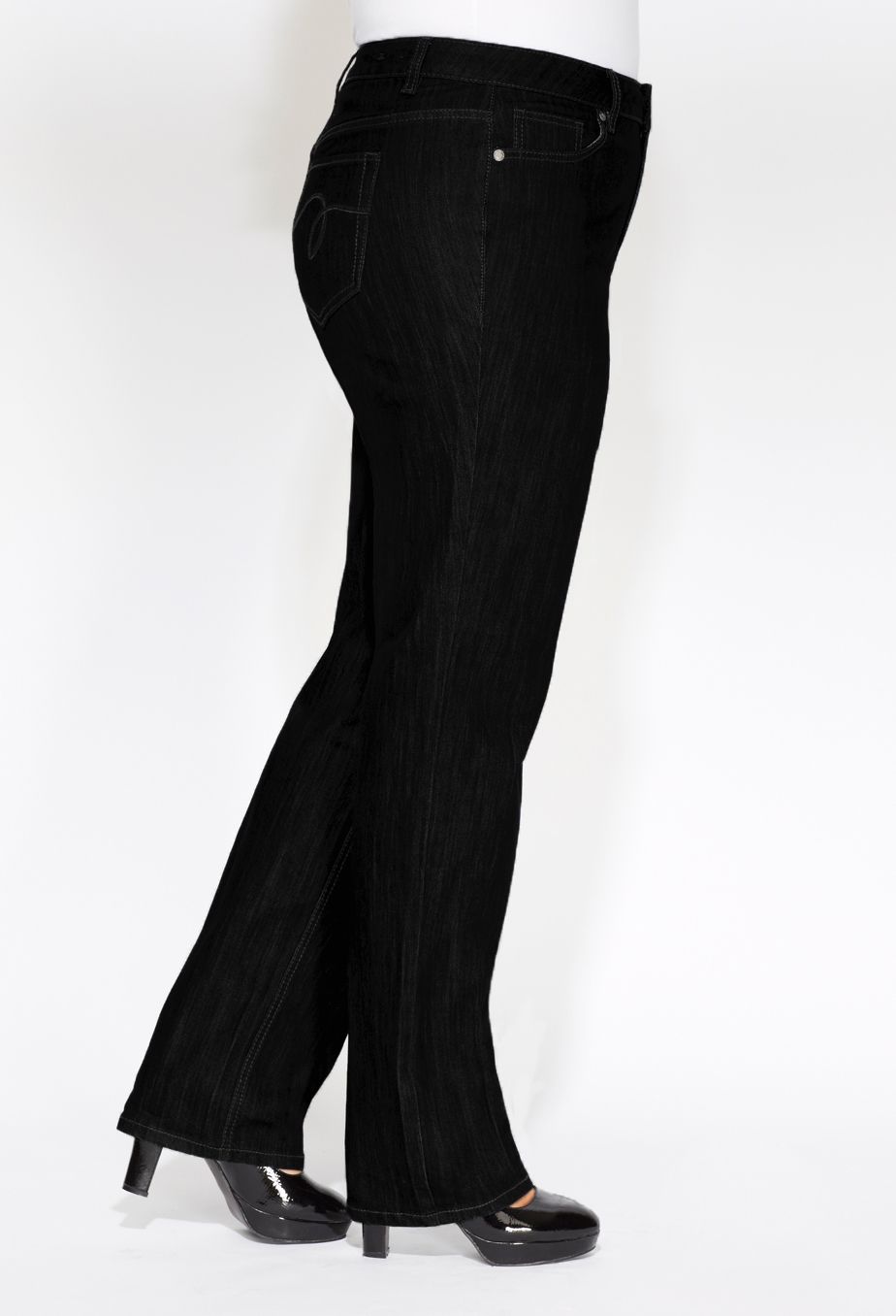 Avenue Plus Size Tall Black Broadway Straight Leg Jean