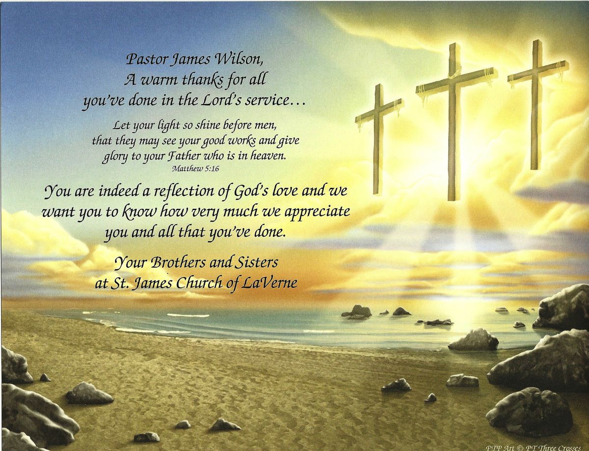 Three Crosses Personalized Pastors Appreciation Print