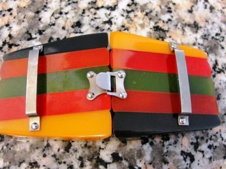 RARE Vintage 5 Colors Philadelphia Bakelite Belt Buckle