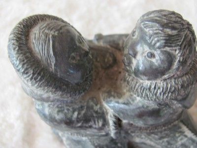 Vintg Inuit Eskimo Soapstone Carving Wolf Orca Walrus Raccoon Beaver 