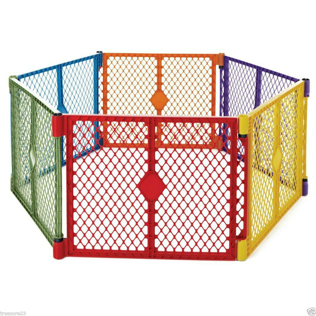 North States Superyard COLORPLAY Gate Play Yard Baby Pet