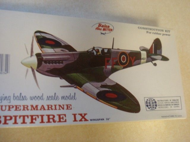   Spitfire IX Balsa Wood Scale Model Airplane Kit SEALED