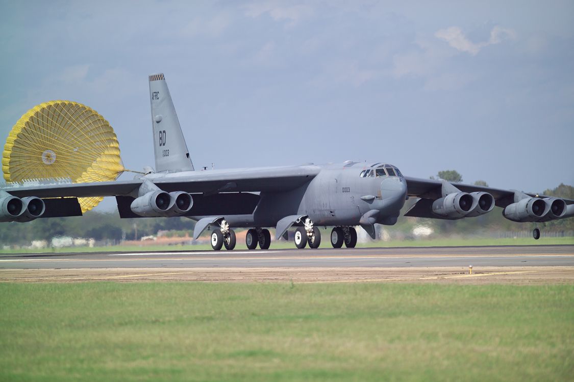 93rd bomb squadron b 52 lands at barksdale afb la