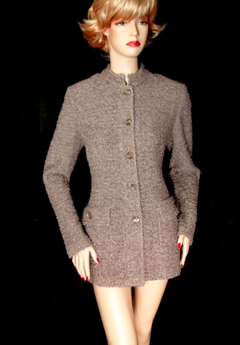 St John Collection Fresco Knit Jacket 10 Fitted Design Eyelash 